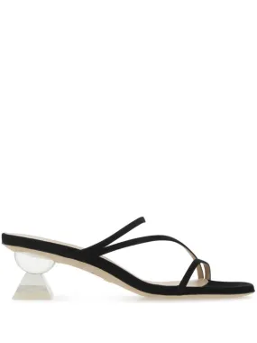 Stuart Weitzman 50mm Lucite Sculpt mules - Black