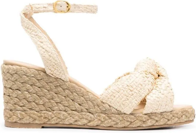 Stuart Weitzman padded wedge espadrilles Neutrals