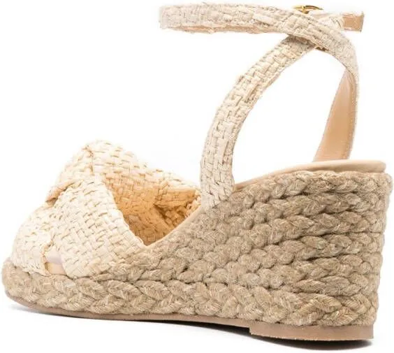 Stuart Weitzman padded wedge espadrilles Neutrals