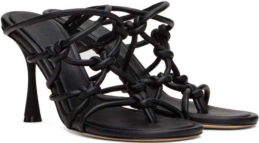 Studio Amelia Black Net 90 Heeled Sandals