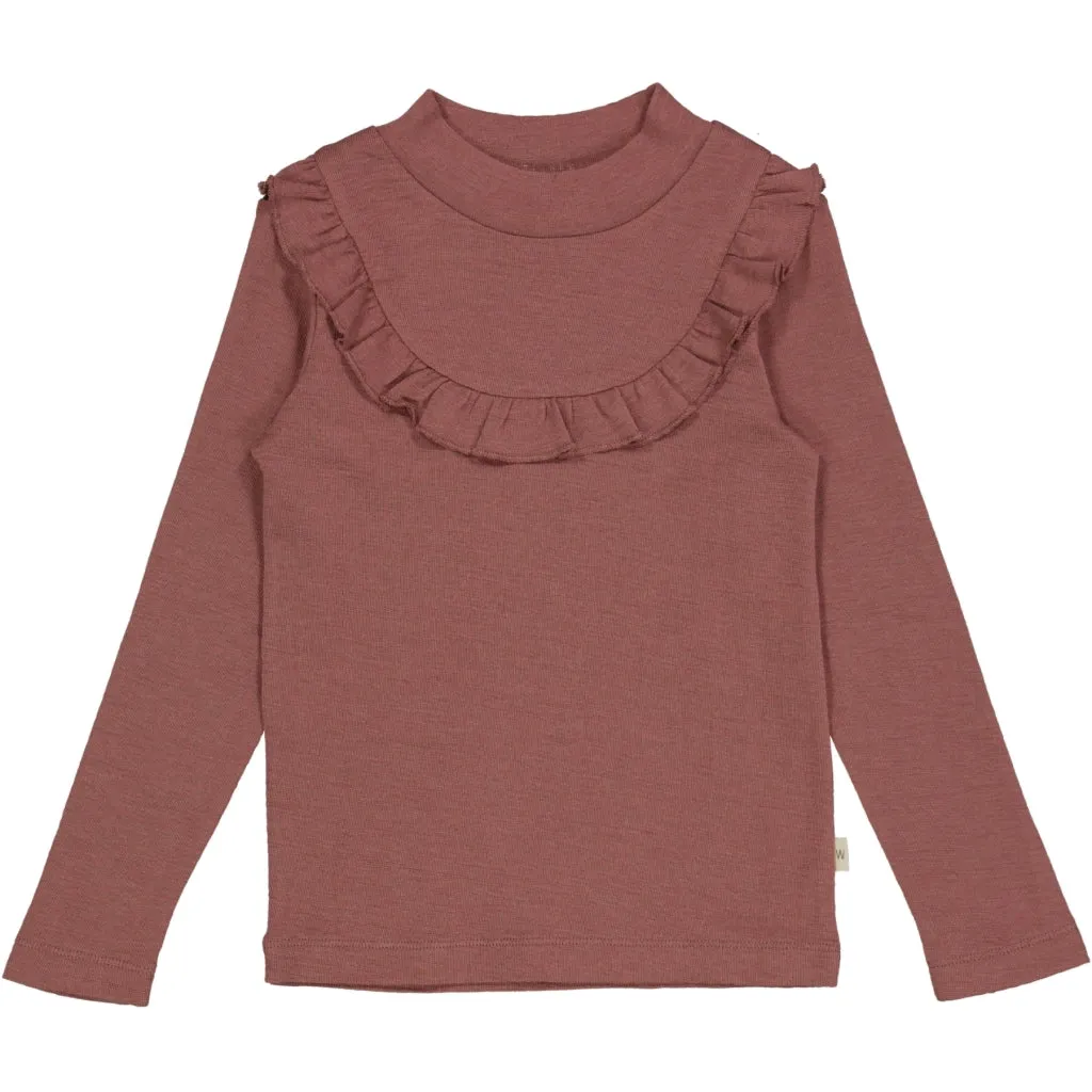 T-shirt Wool Ruffle LS