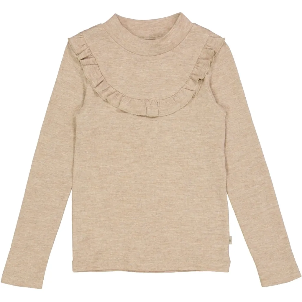 T-shirt Wool Ruffle LS