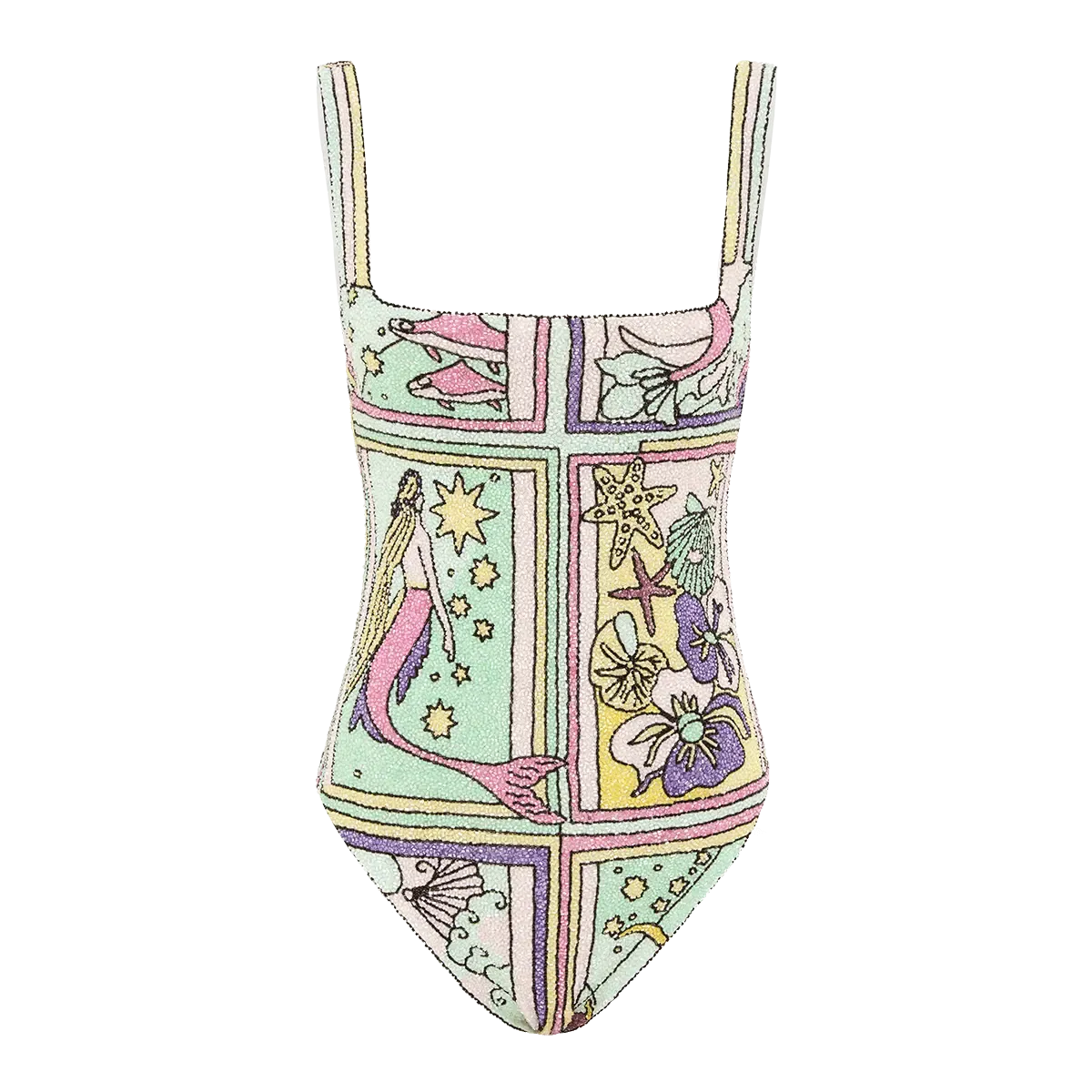 Talia Hand Beaded Multi-Coloured Crystal Swimsuit