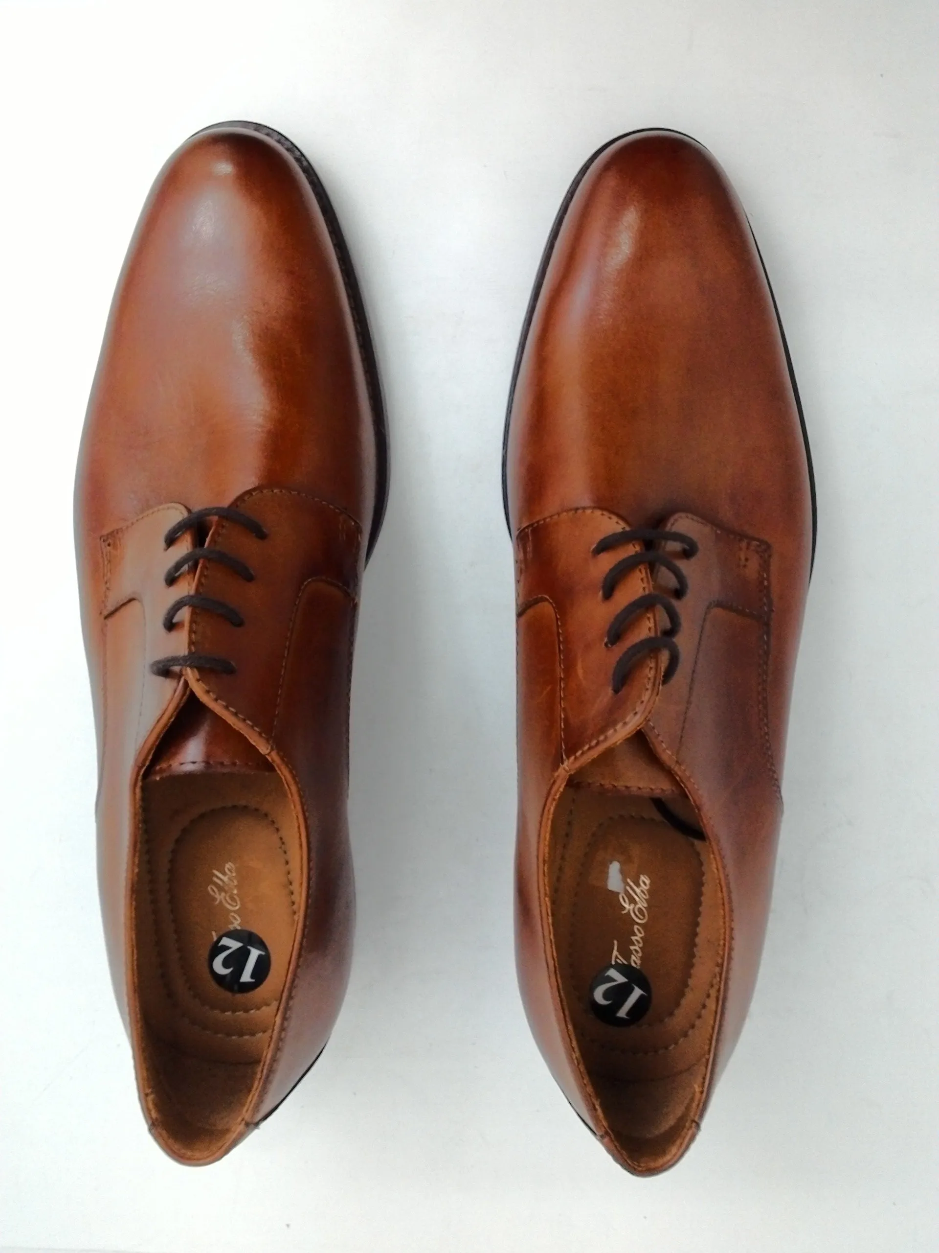 Tasso Elba Men's Cap Toe Oxfords Shoes Brown, Leather Size 12 M