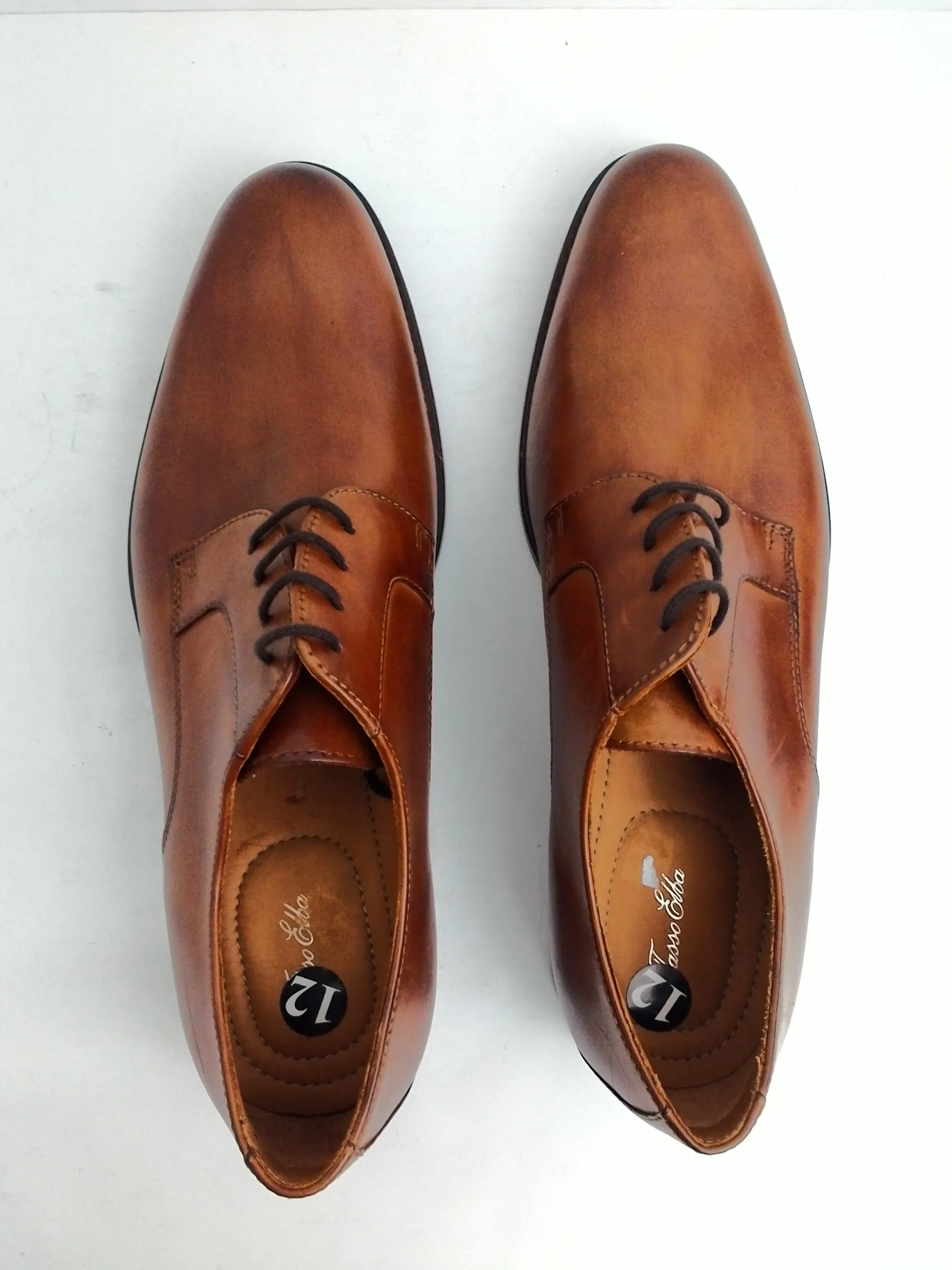 Tasso Elba Men's Cap Toe Oxfords Shoes Brown, Leather Size 12 M