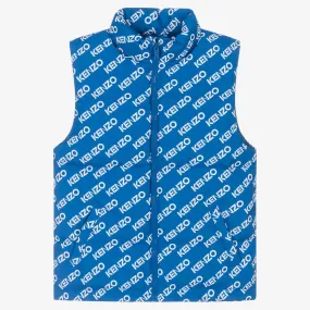 Teen Blue & White Down Puffer Gilet