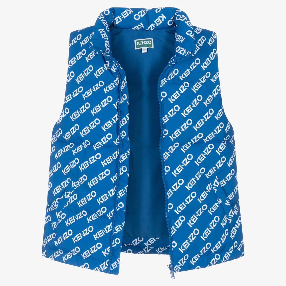 Teen Blue & White Down Puffer Gilet