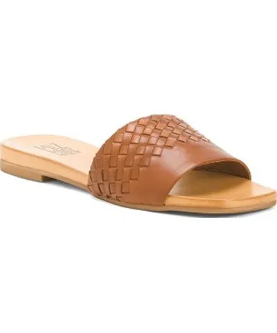 Tj Maxx Leather Pluck Slide Sandals For Women