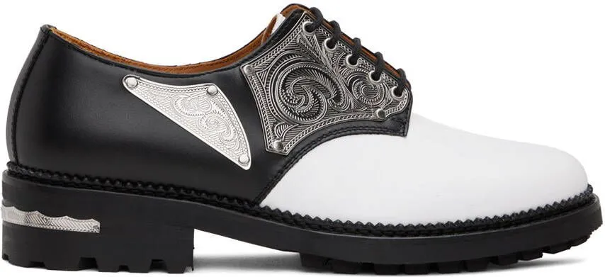 Toga Virilis Black & White Metal Plate Oxfords