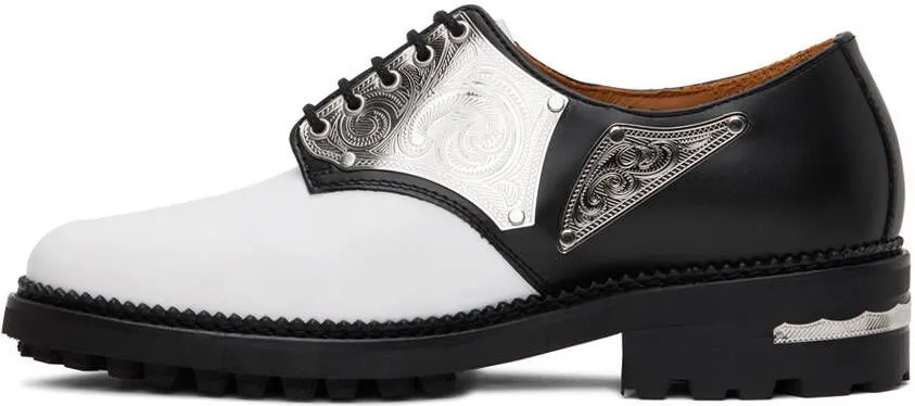 Toga Virilis Black & White Metal Plate Oxfords