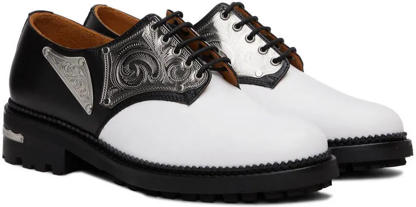 Toga Virilis Black & White Metal Plate Oxfords