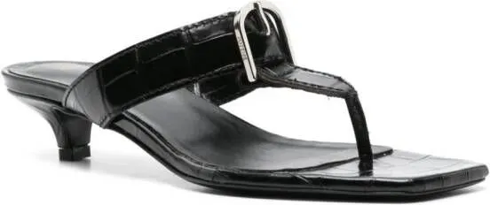 TOTEME The Belted 35mm crocodile-effect mules Black