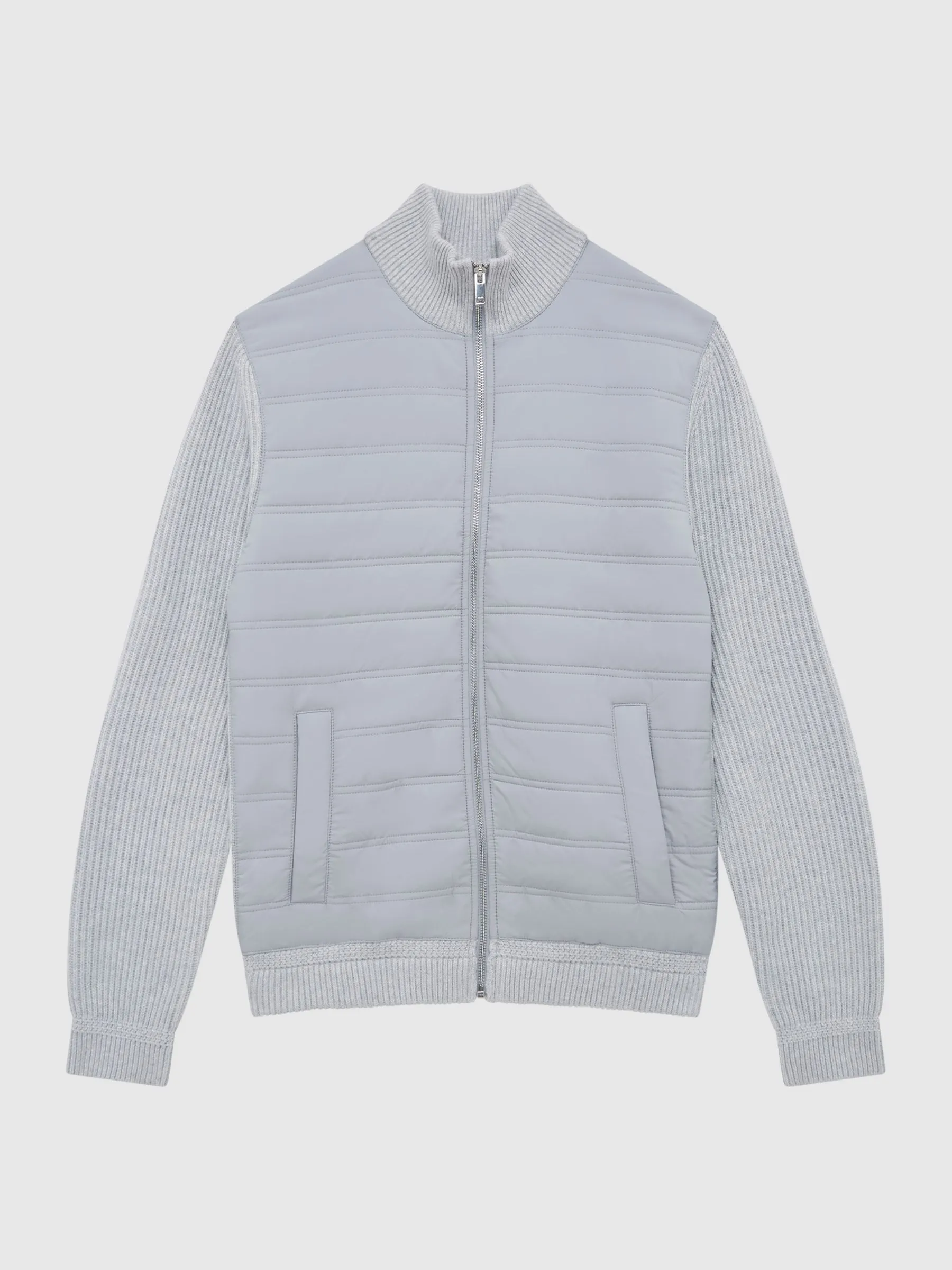 Trainer Hybrid Zip Through Quilted Jumper