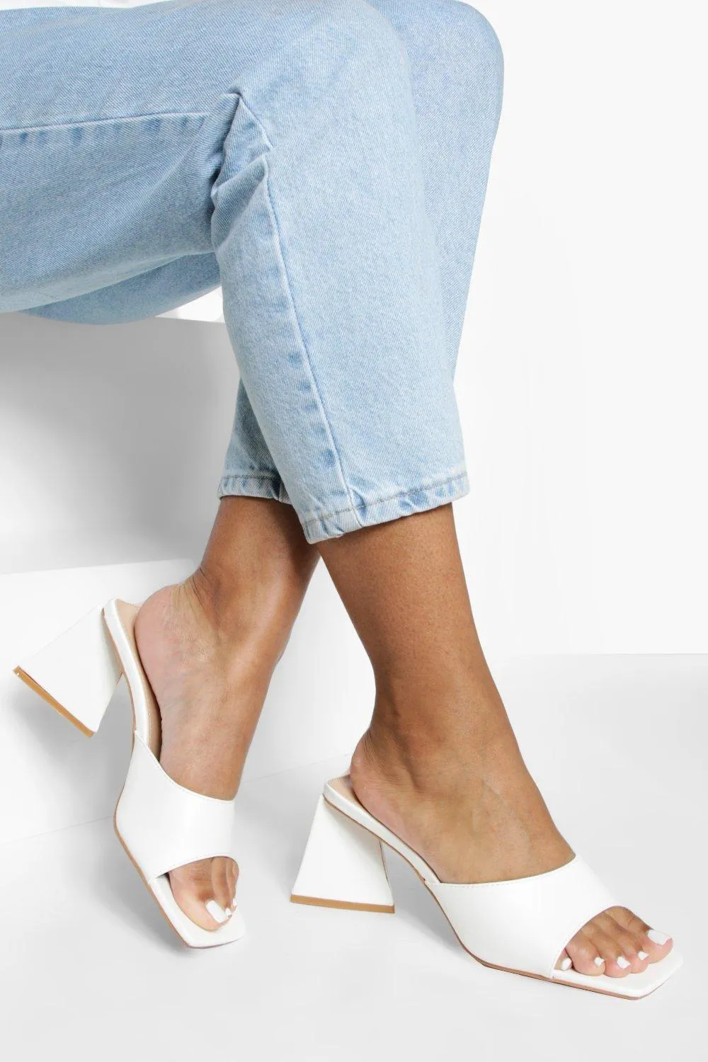 Triangle Heel Mules