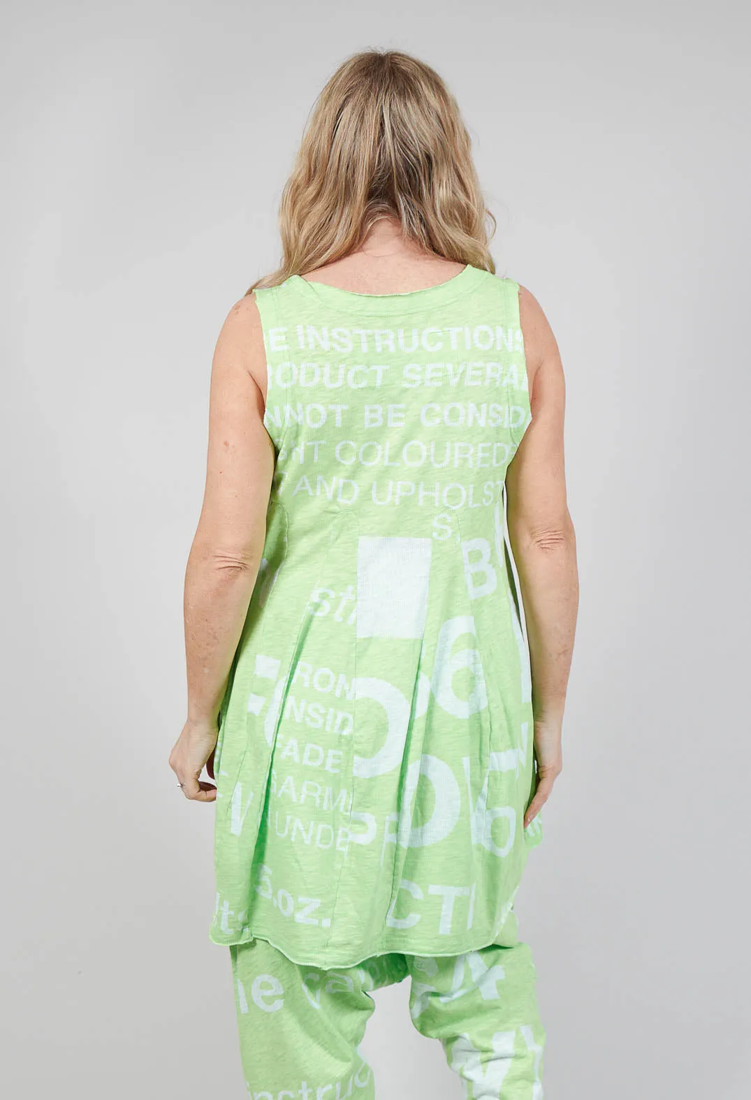 Tulip Hem Vest Top in Lime Print