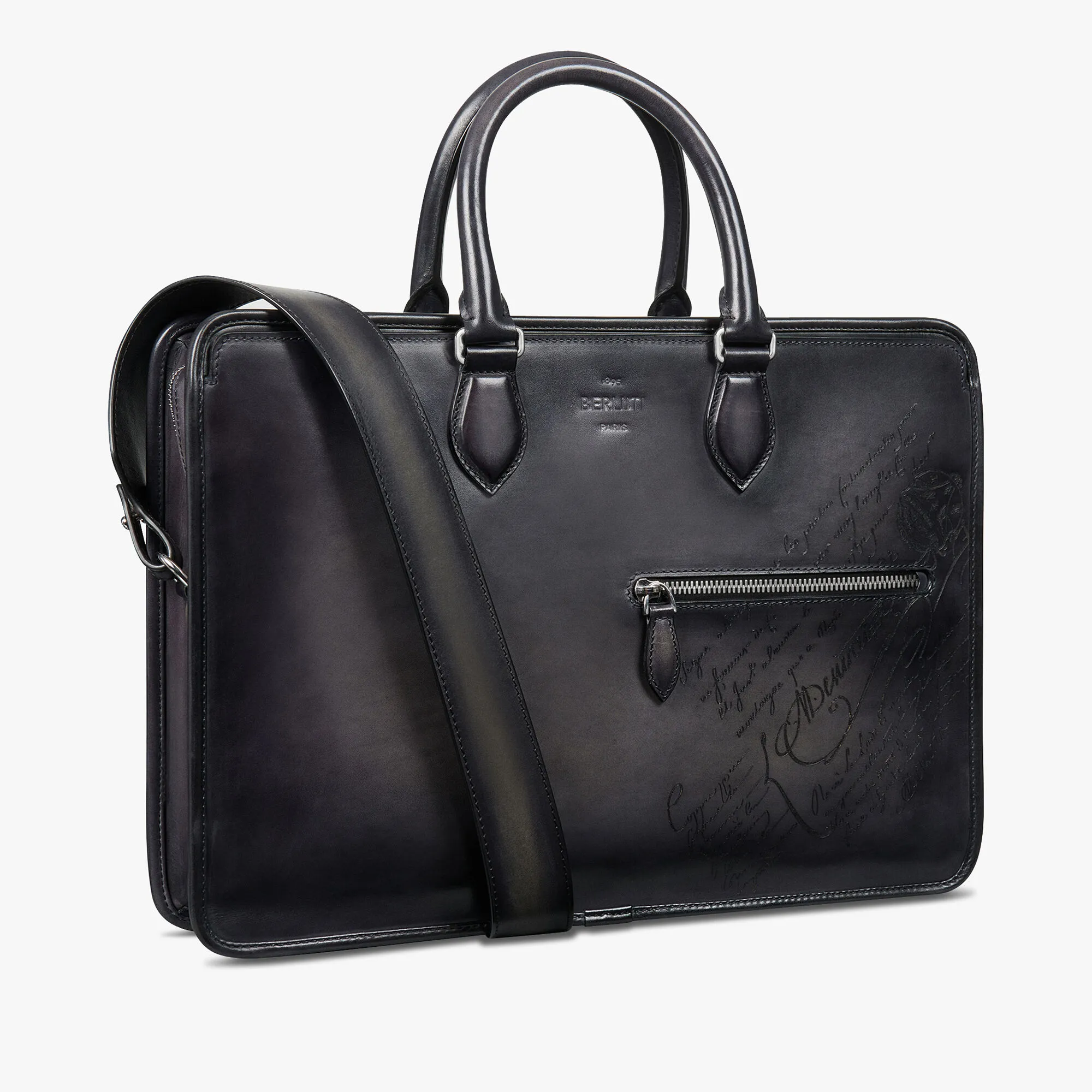 Un Jour Scritto Leather Briefcase