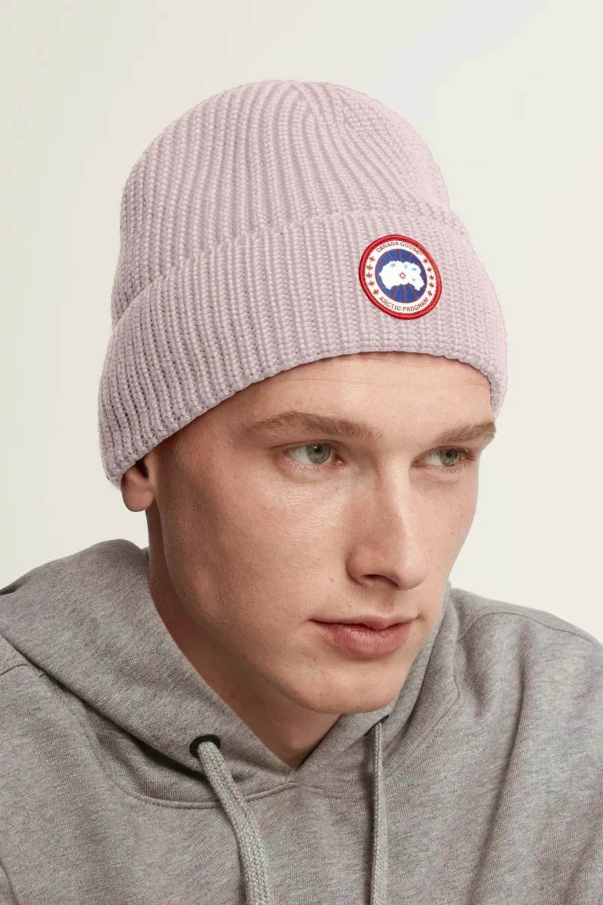 Unisex Canada Goose Arctic Disc Rib Toque Beanies - Lucent Rose Vieux Rose Lumineux