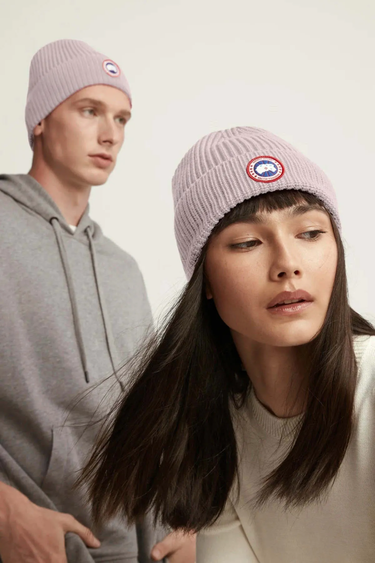 Unisex Canada Goose Arctic Disc Rib Toque Beanies - Lucent Rose Vieux Rose Lumineux