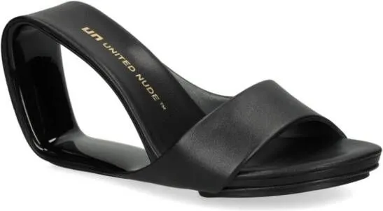 United Nude Mobius 65mm leather mules Black