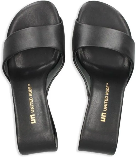 United Nude Mobius 65mm leather mules Black