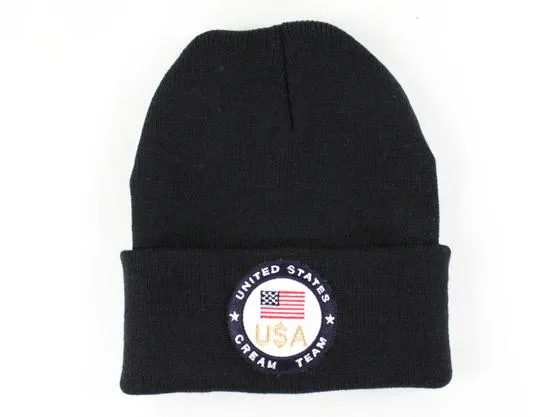 United States CREAM TEAM Beanies (Black Navy Logo)