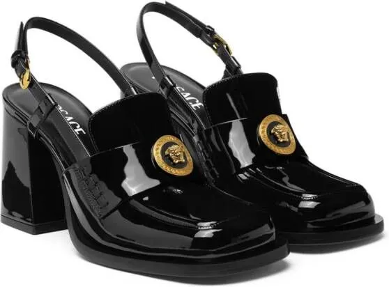 Versace Medusa Head patent leather mules Black