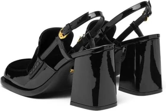 Versace Medusa Head patent leather mules Black