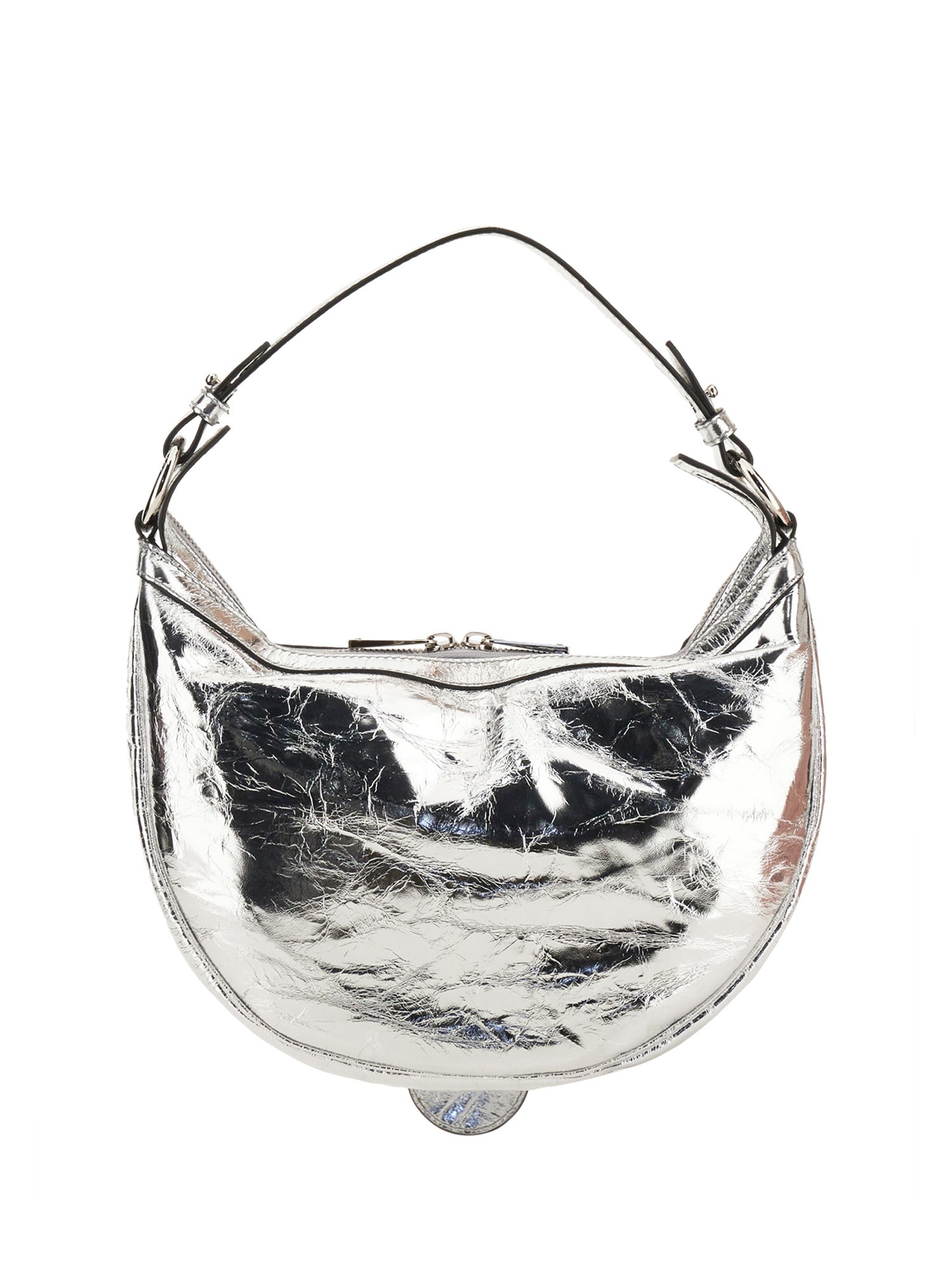 VERSACE    SMALL REPEAT HOBO BAG IN METALLIC LEATHER