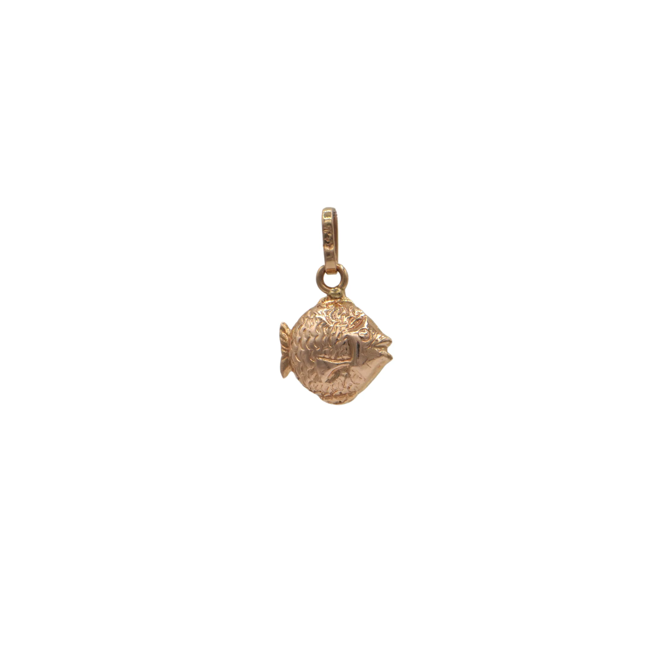 Vintage 14k Gold Puffer Fish Charm