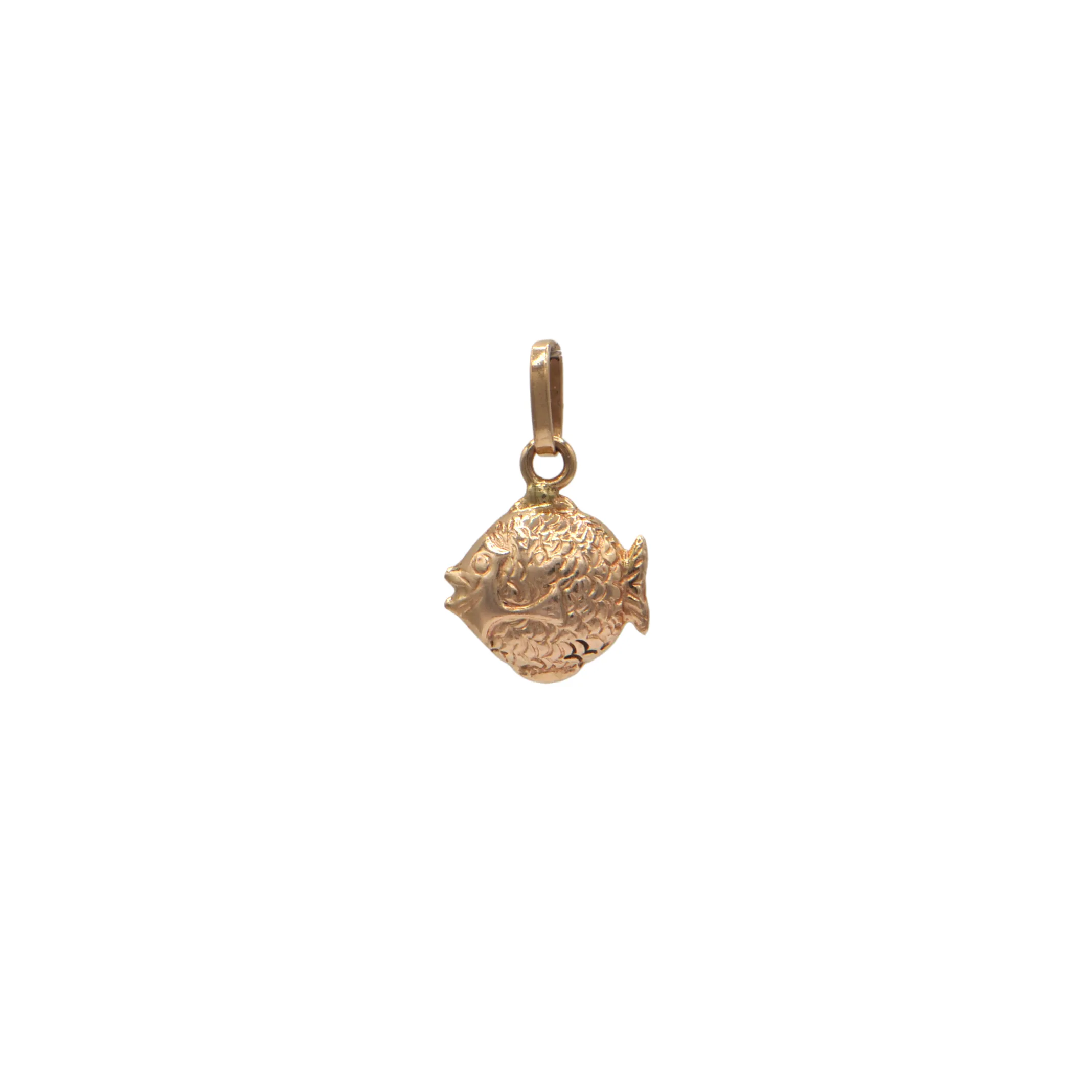 Vintage 14k Gold Puffer Fish Charm