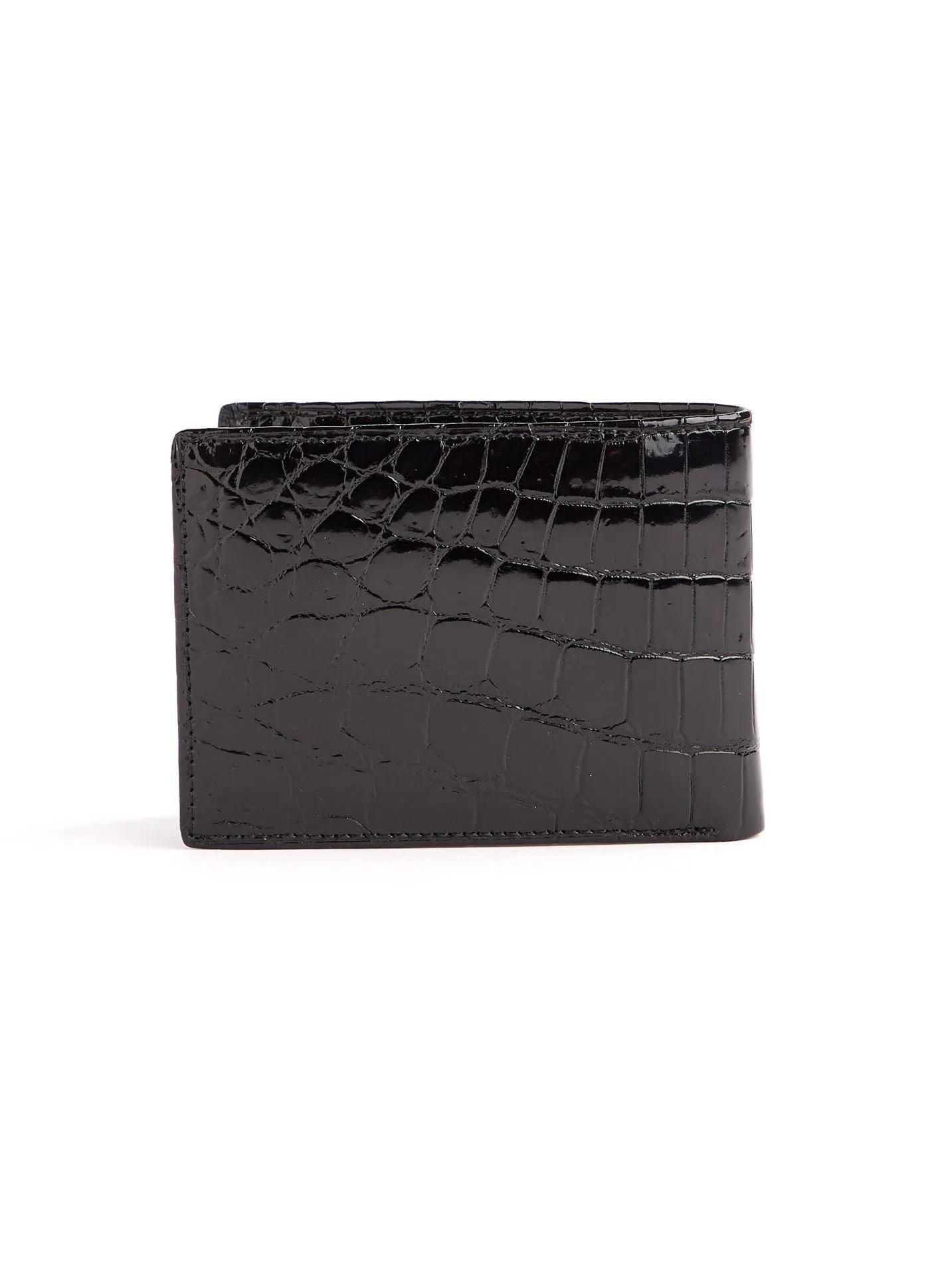 Wallet - Classic Slim Bi-Fold, Black Croc