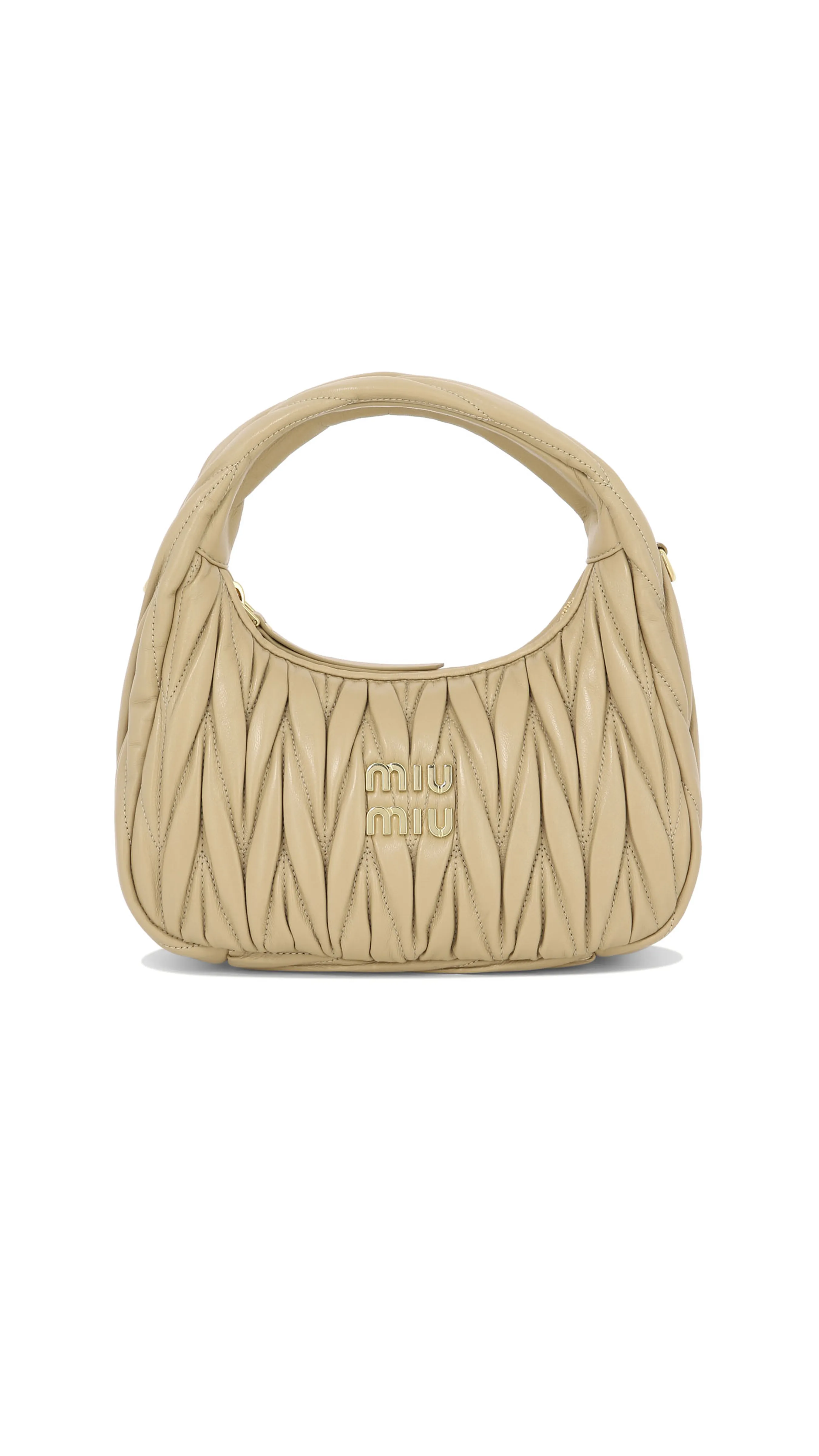 Wander Matelassé Nappa Leather Mini Hobo Bag - Ivory