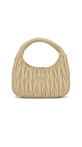 Wander Matelassé Nappa Leather Mini Hobo Bag - Ivory