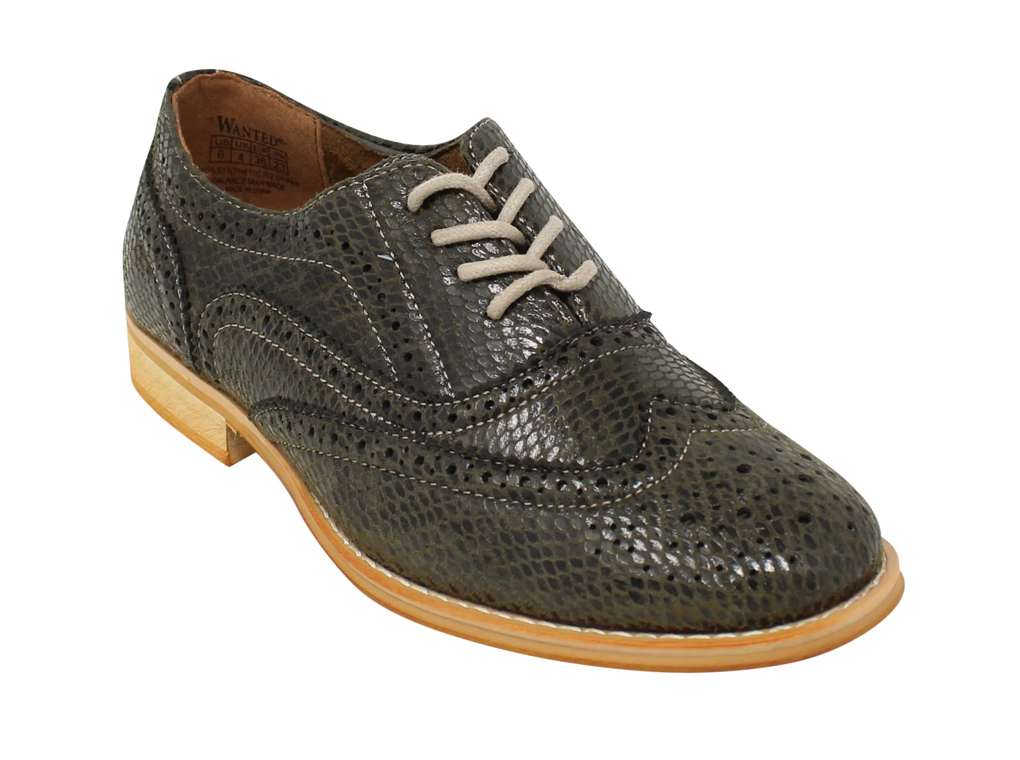 Wanted Shoes Women's Babe Snakeskine Oxford