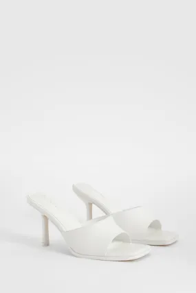 Wide Width Square Toe Heeled Mules