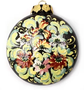 Wildflower Waltz Small Round Ceramic Ornament