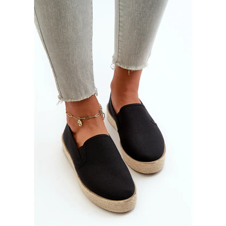 Women's Espadrilles On Platform Black Naloenma