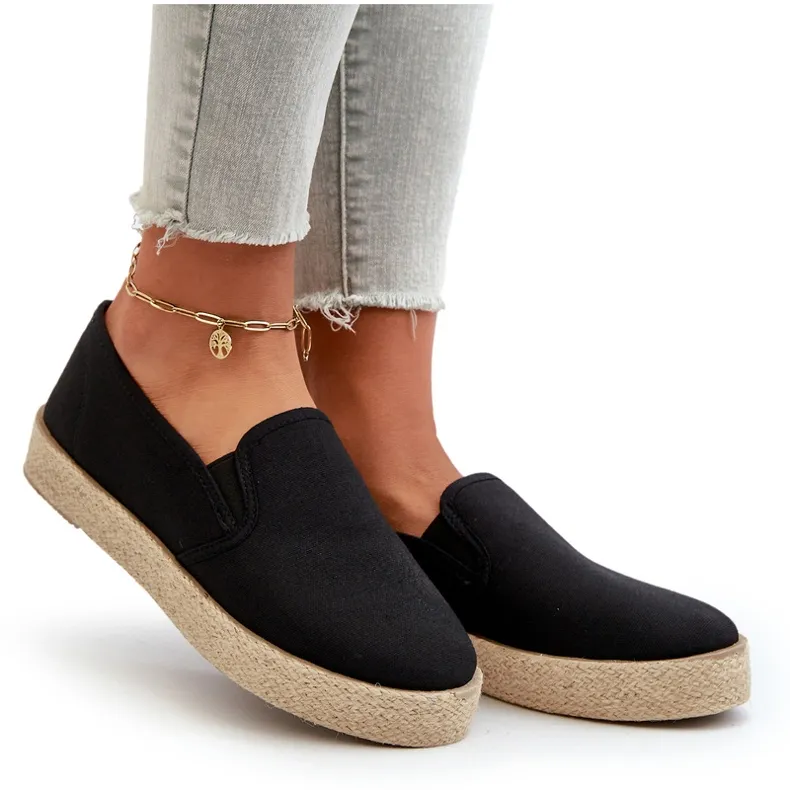 Women's Espadrilles On Platform Black Naloenma