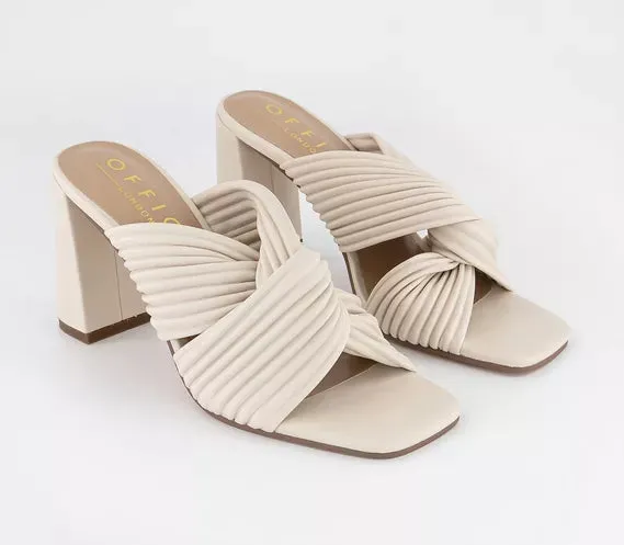 Womens Office Macaroon Twist Mules White