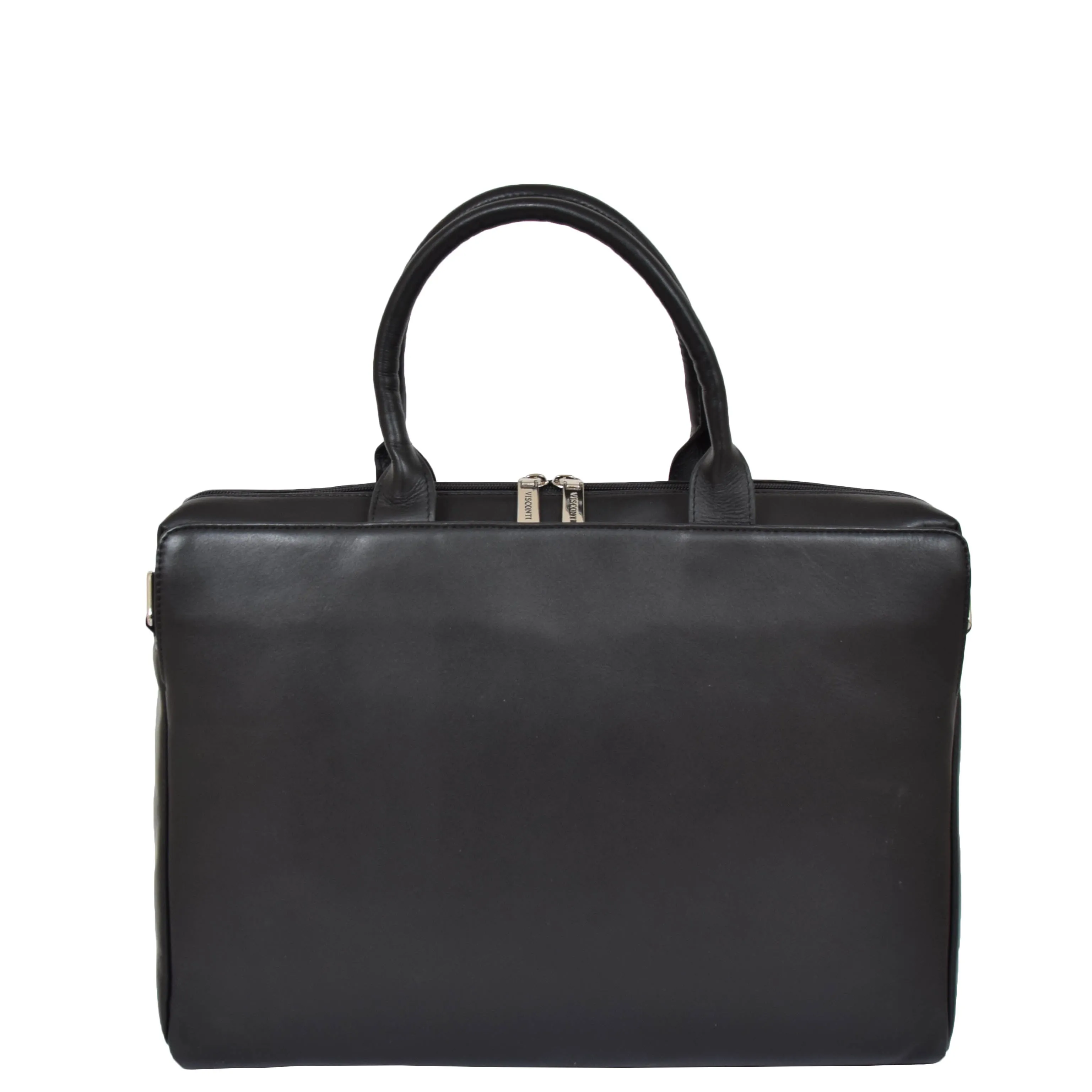 Womens Real Soft Leather Briefcase Wilma Black