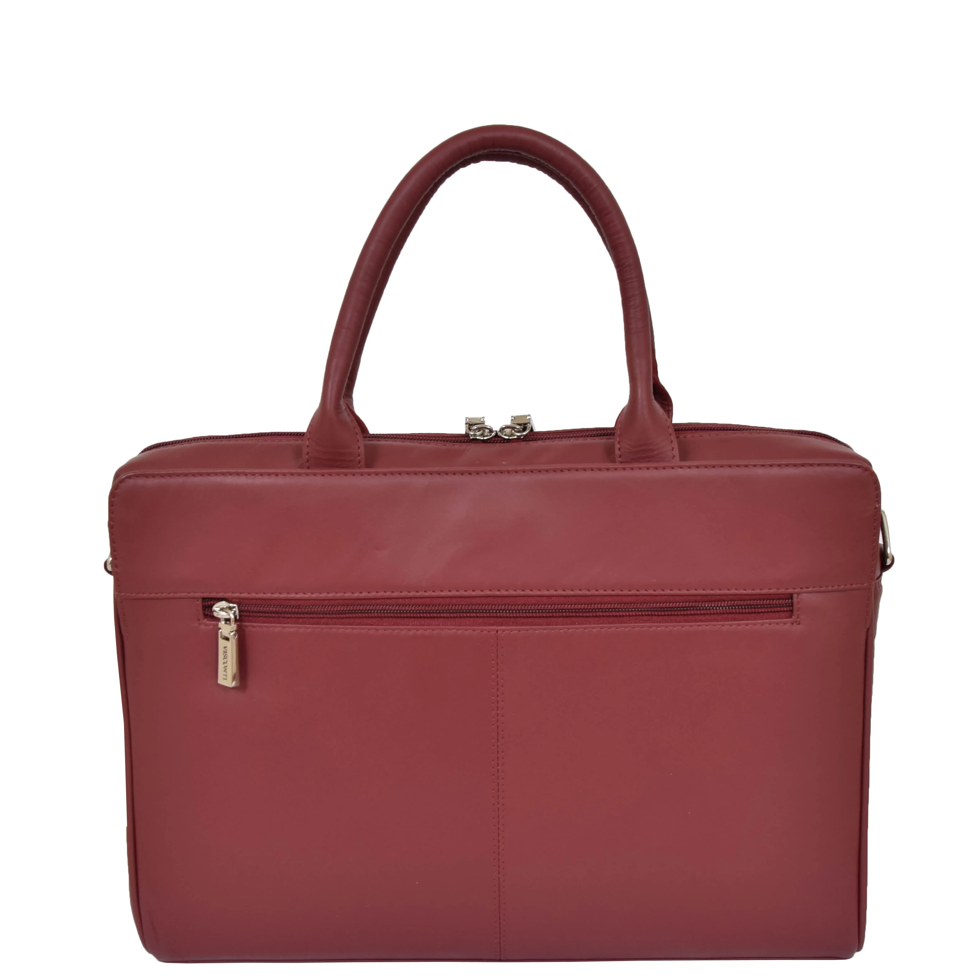 Womens Real Soft Leather Briefcase Wilma Red