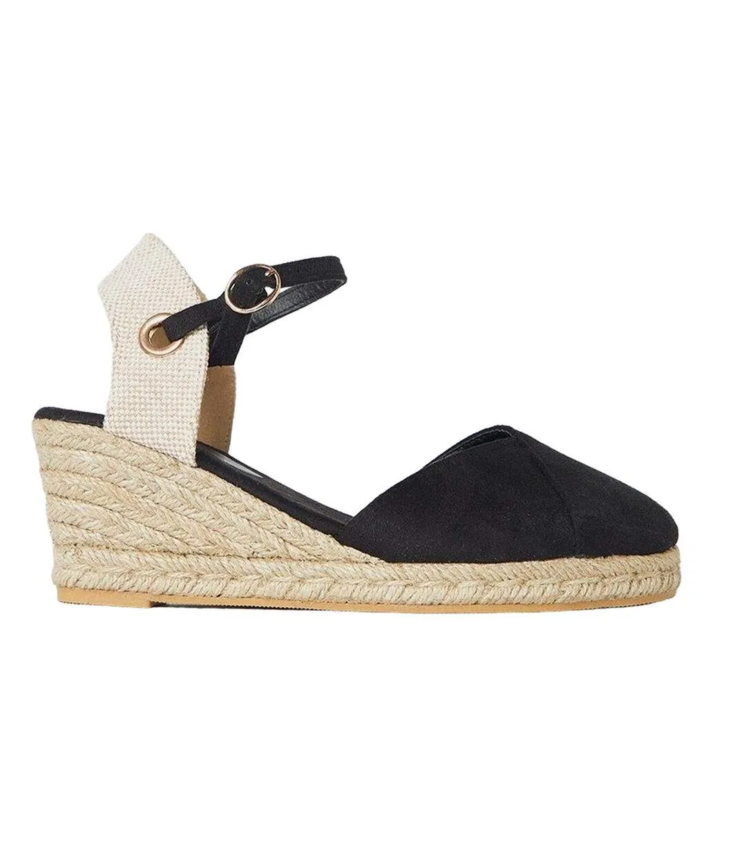 Womens/ladies rory closed toe wedge espadrilles black Dorothy Perkins