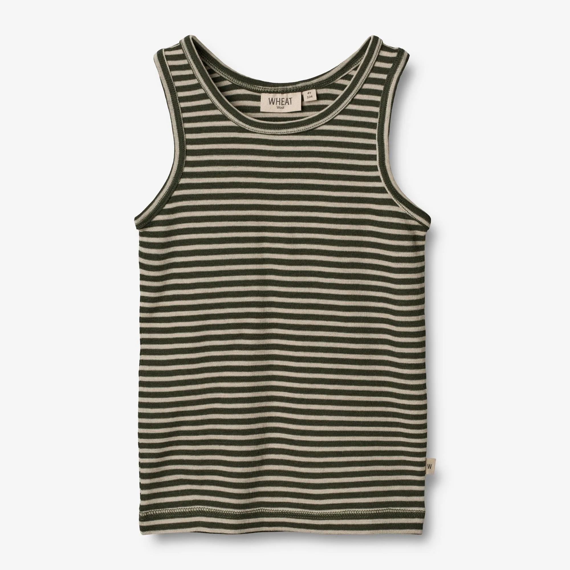 Wool Singlet Iggy - green stripe