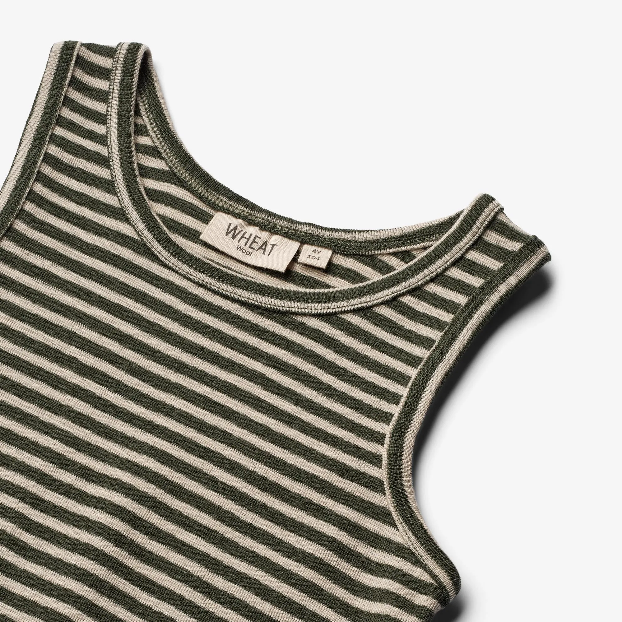 Wool Singlet Iggy - green stripe