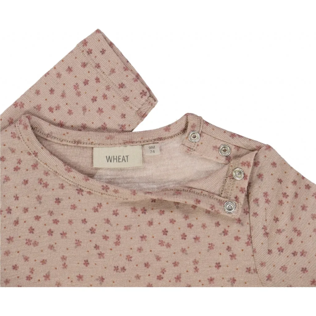 Wool T-Shirt LS - flower dots