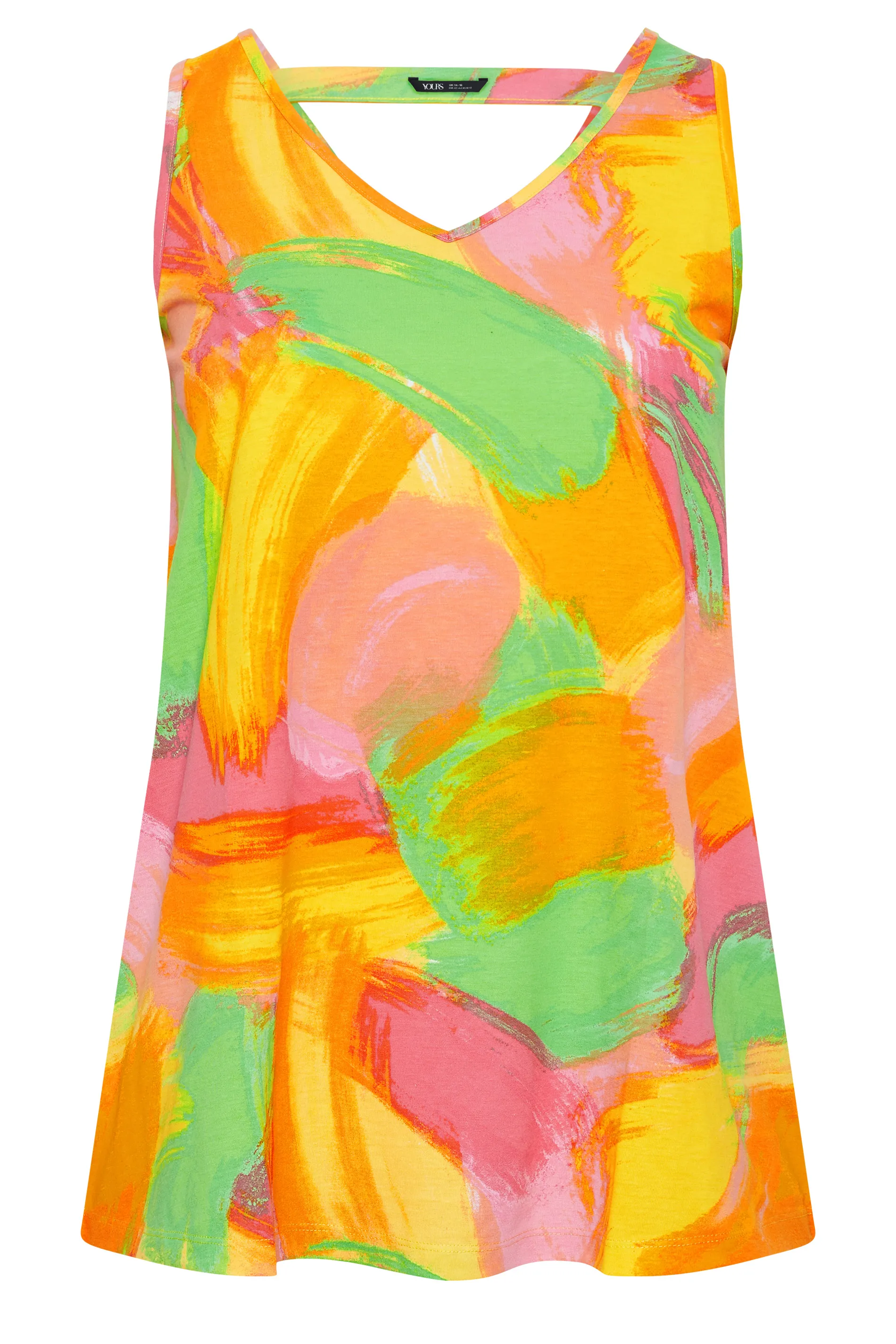 YOURS Curve Yellow Abstract Print Vest Top