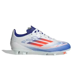 Youth Jr F50 League FG/MG Soccer Cleats - Cloud White / Solar Red / Lucid Blue - Regular (D)