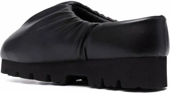 YUME Camp Shoe ruched mules Black