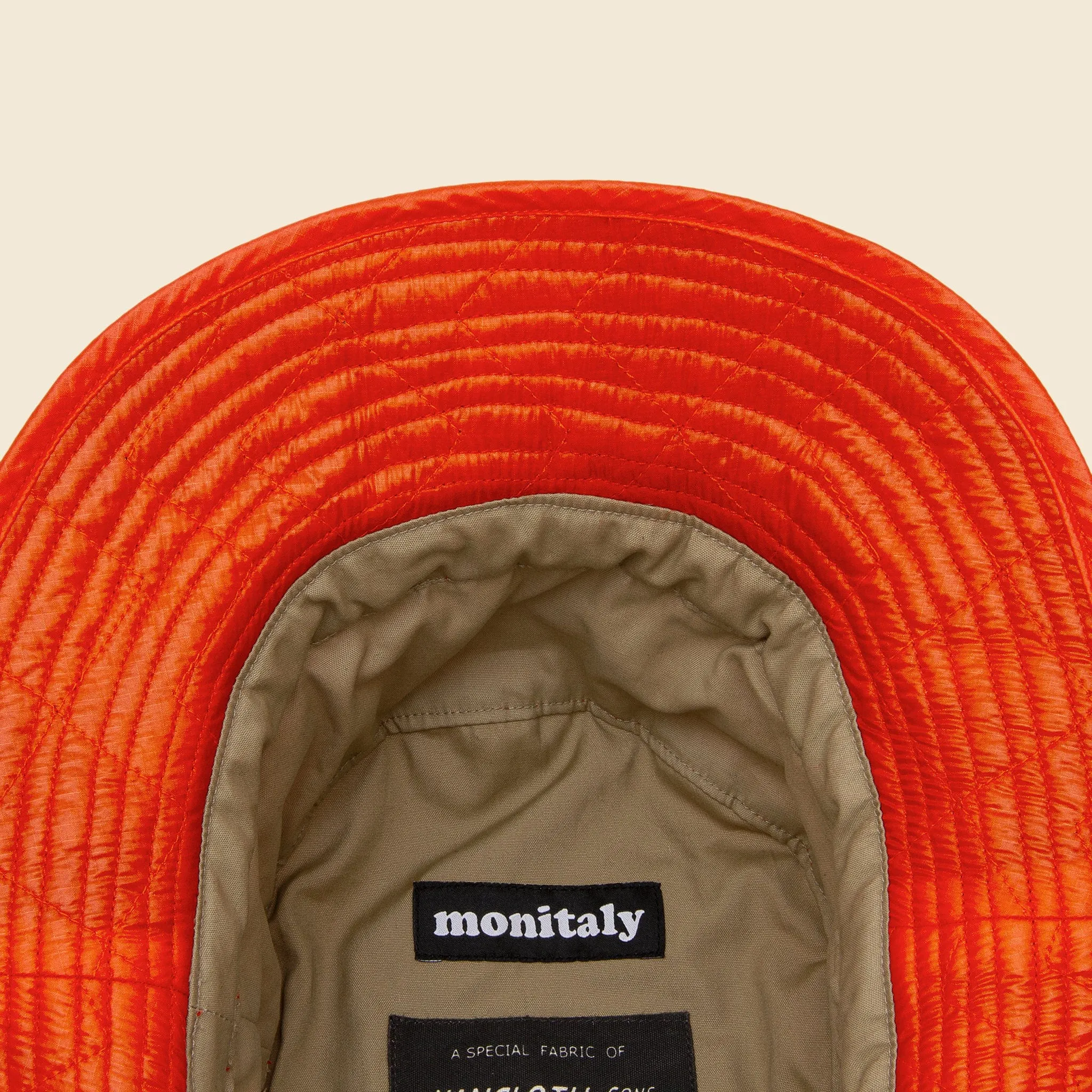 Zigzag Quilted Bucket Hat - Orange